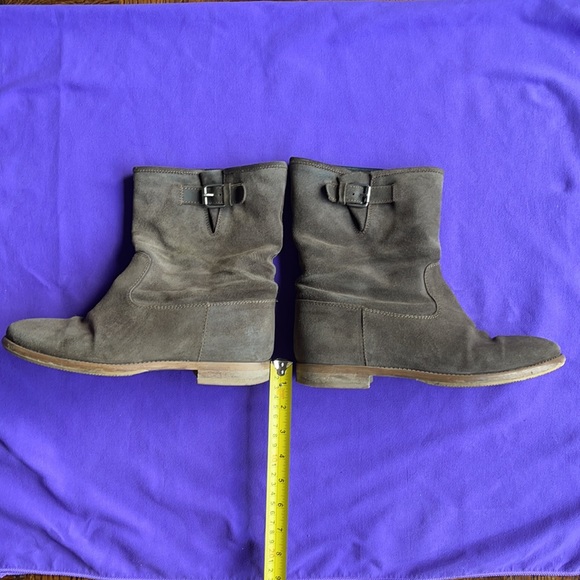 JCrew Langston Interior Wedge Ankle Boots Suede Green Slouch Shaft Boots Size 9 - Picture 4 of 16